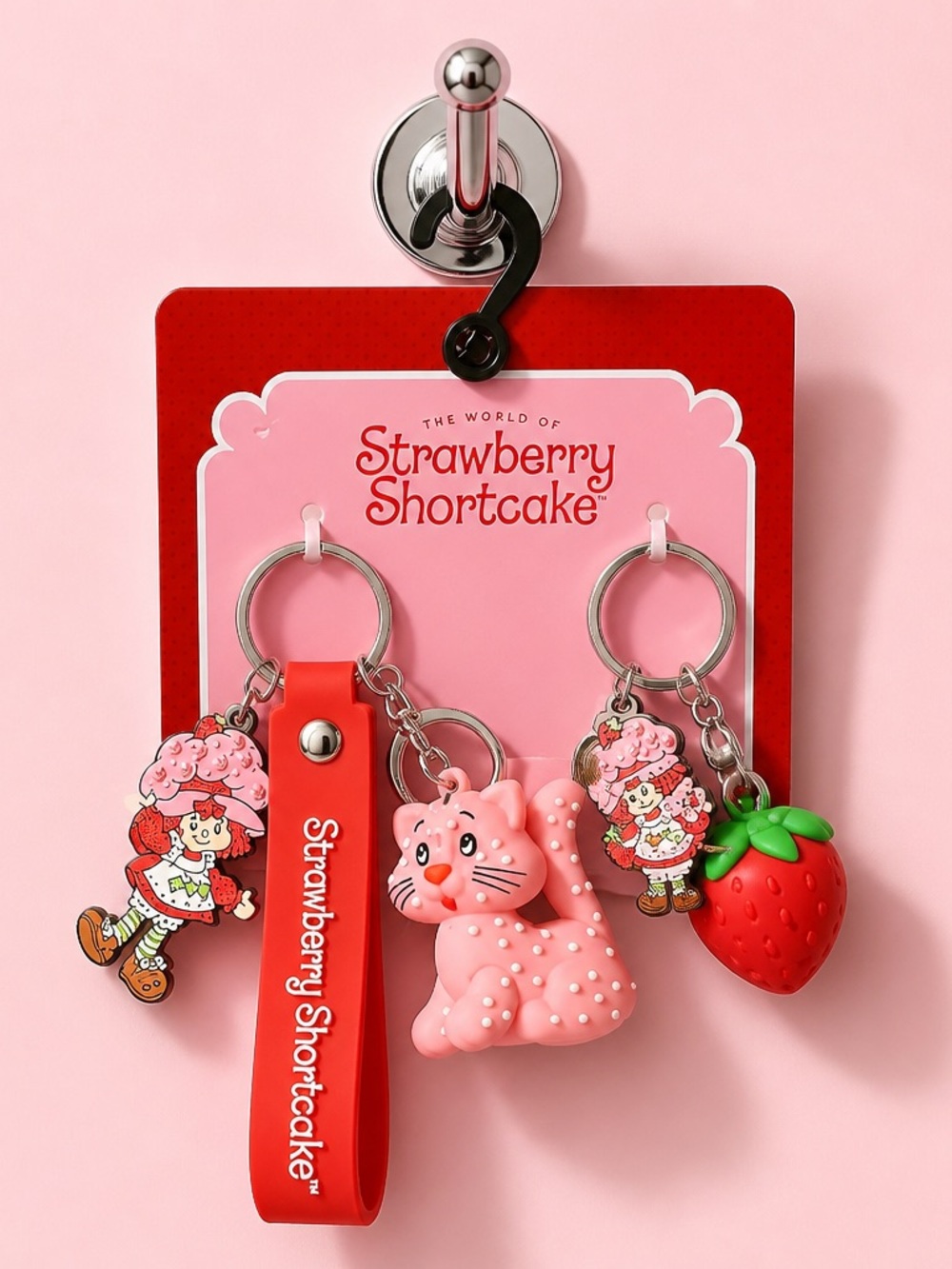 Strawberry Shortcake Keychain Set Pink Kitty & Strawberry Charms 🍓 - Picture 2 of 4